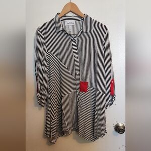 Joseph Ribkoff Black and White Striped Top